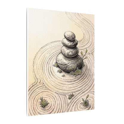 River Stones Spring Canvas Art | Zen Serene Design