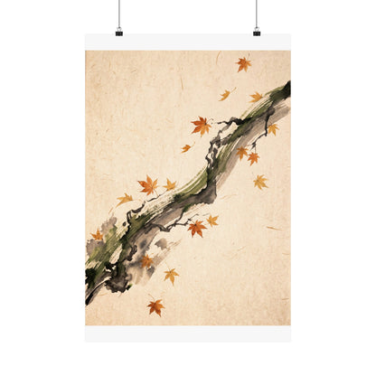 Ma Ink Brushstroke Wall Art Print - Zen Ukiyo E Inspired