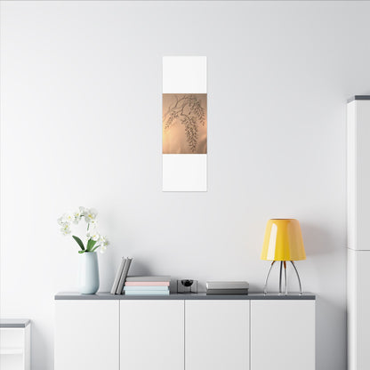 Japandi Wisteria in Candlelight | Minimal Line Canvas Art