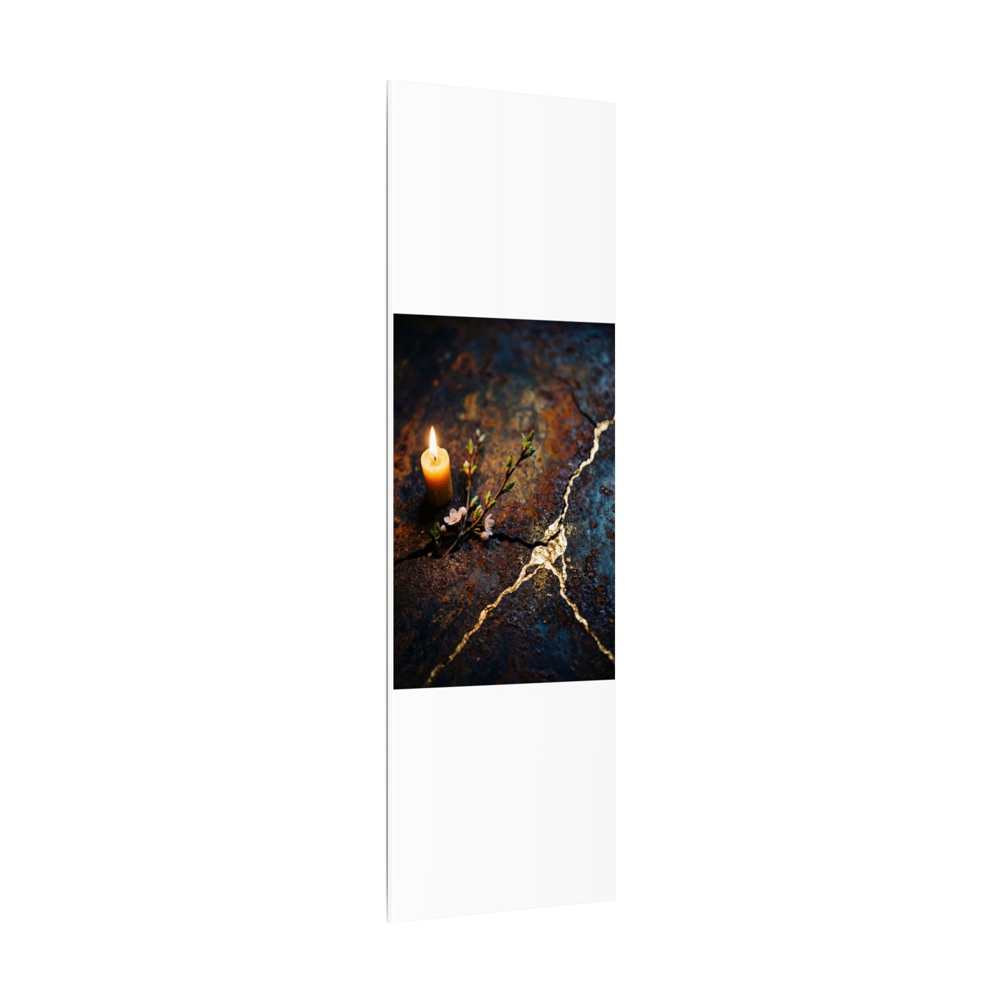 Kintsugi Rust Patina in Candlelight | Gold Repair Canvas Art