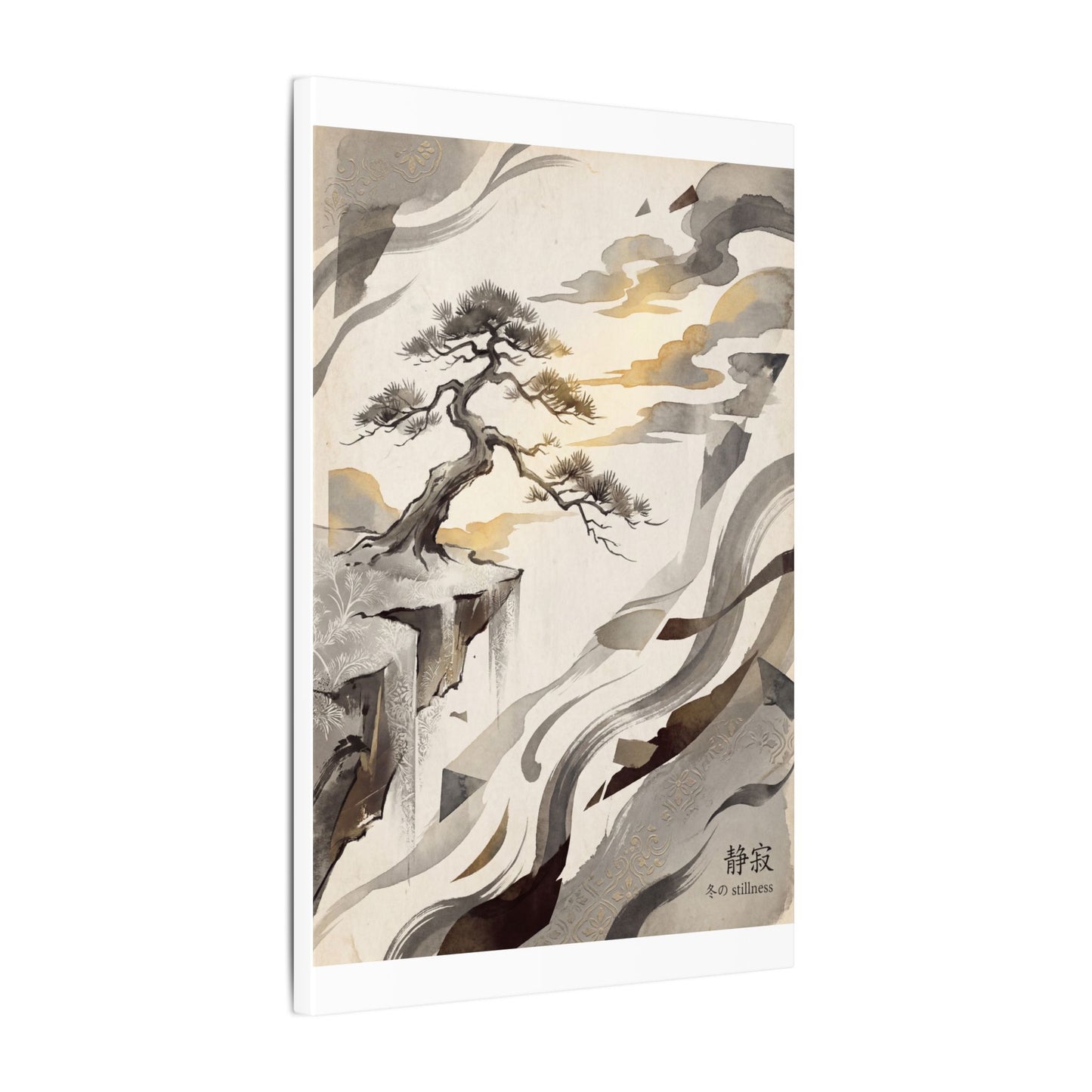Golden Hour Pine Tree Canvas Art - Japandi Seijaku