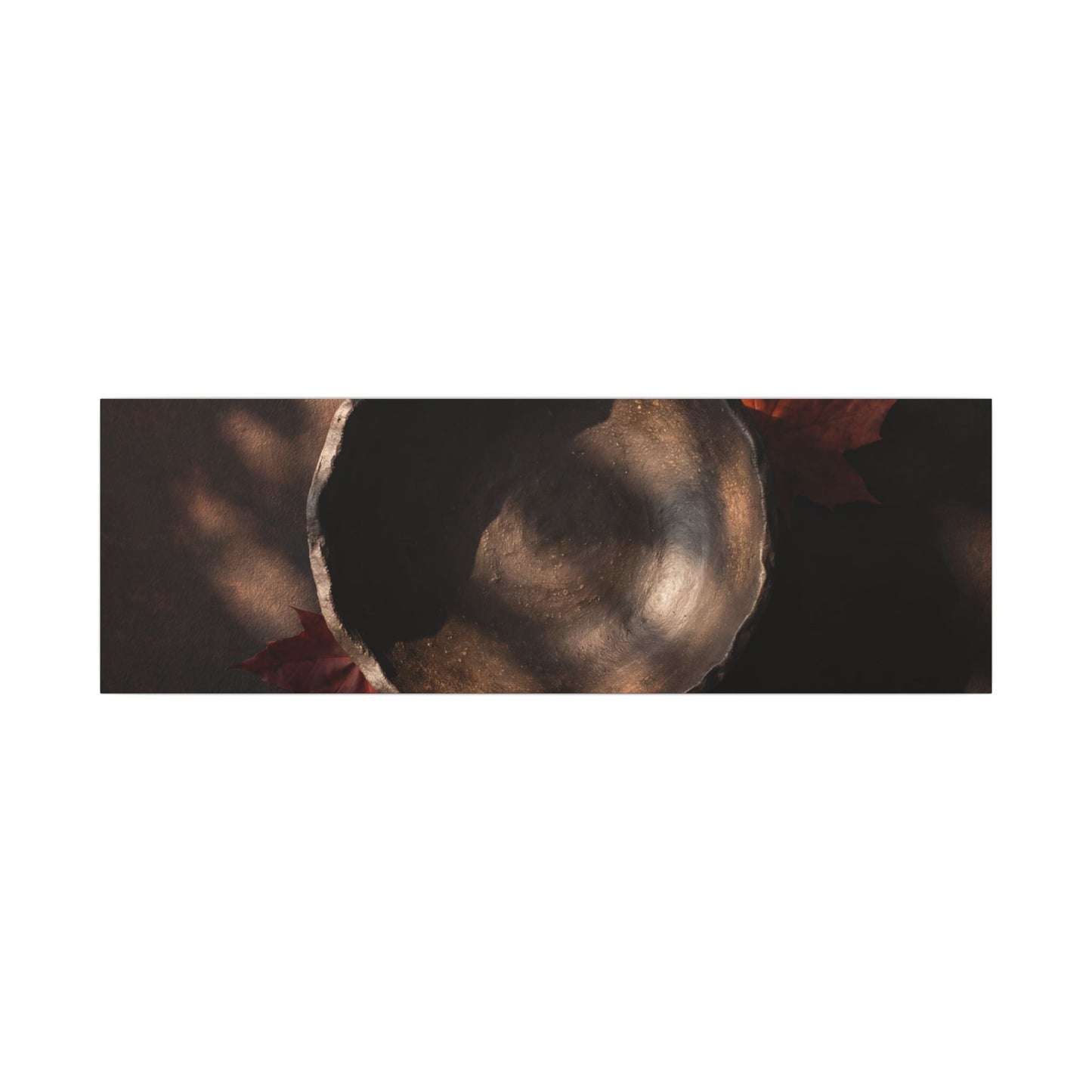 Ceramic Bowl Canvas Art | Autumn Dark Japandi Dark Texture Art