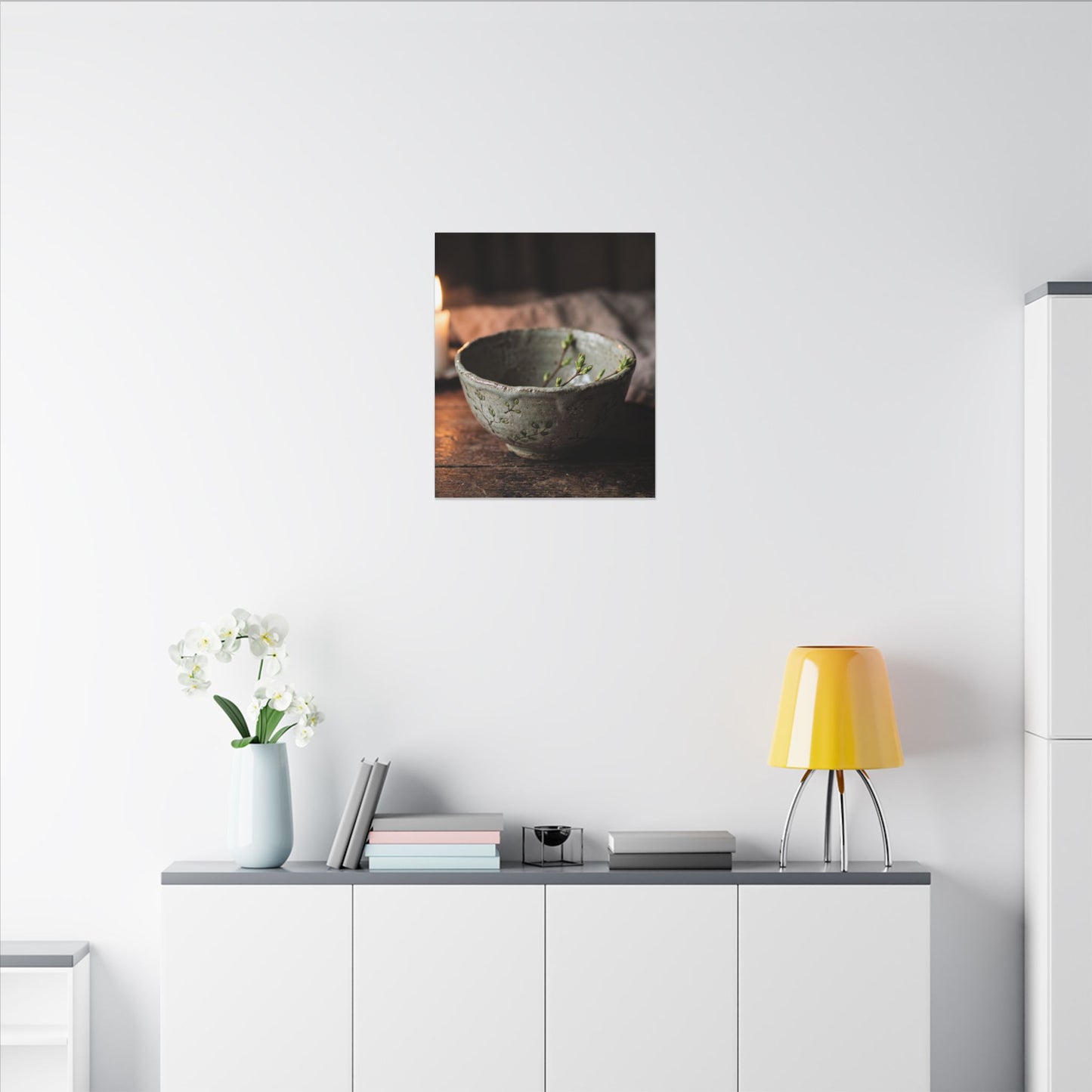 Ceramic Bowl Spring Canvas Art | Japandi Neutral Design