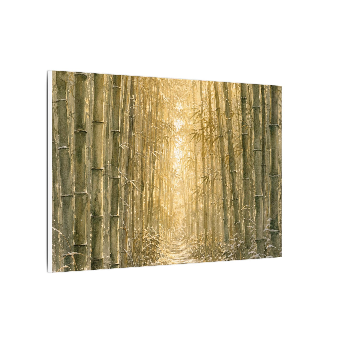 Bamboo Grove Winter Canvas Art | Japandi Elegant Design