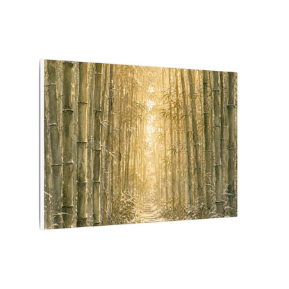Bamboo Grove Winter Canvas Art | Japandi Elegant Design