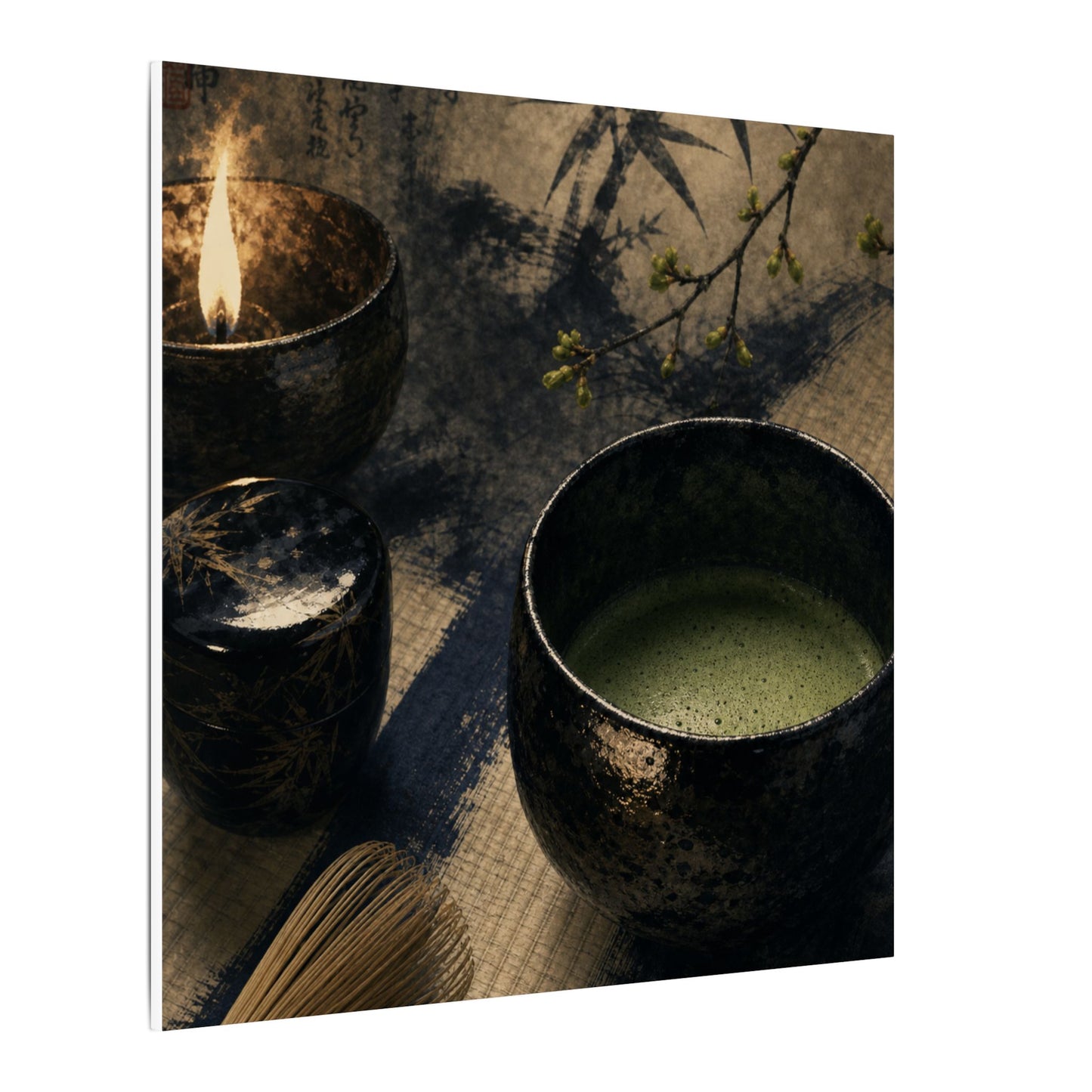 Ma Tea Ceremony Canvas Art - Zen Sumi E