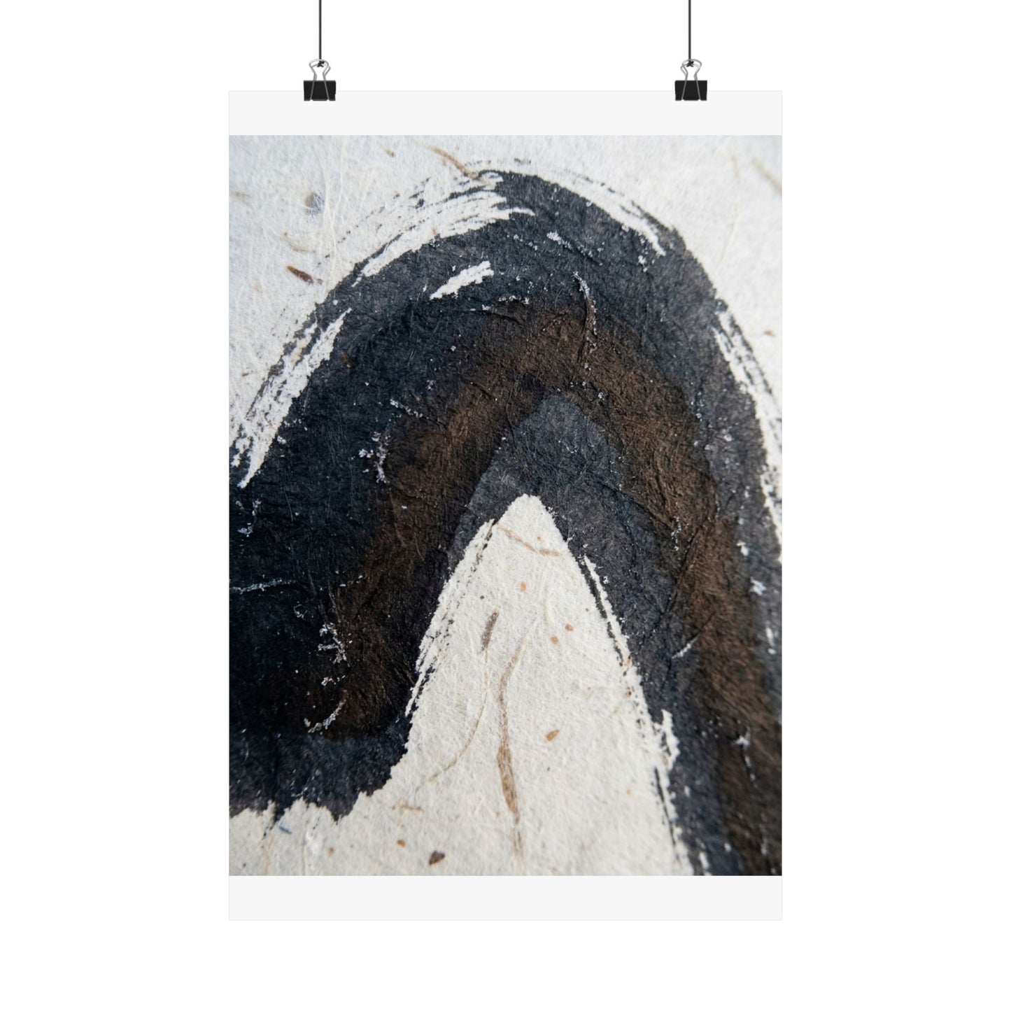 Ink Brushstroke Moody Minimal Wall Art Print | Atmospheric Dark Japandi Art