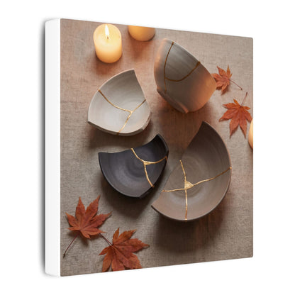 Candlelight Broken Pottery Canvas Art - Japandi Ma
