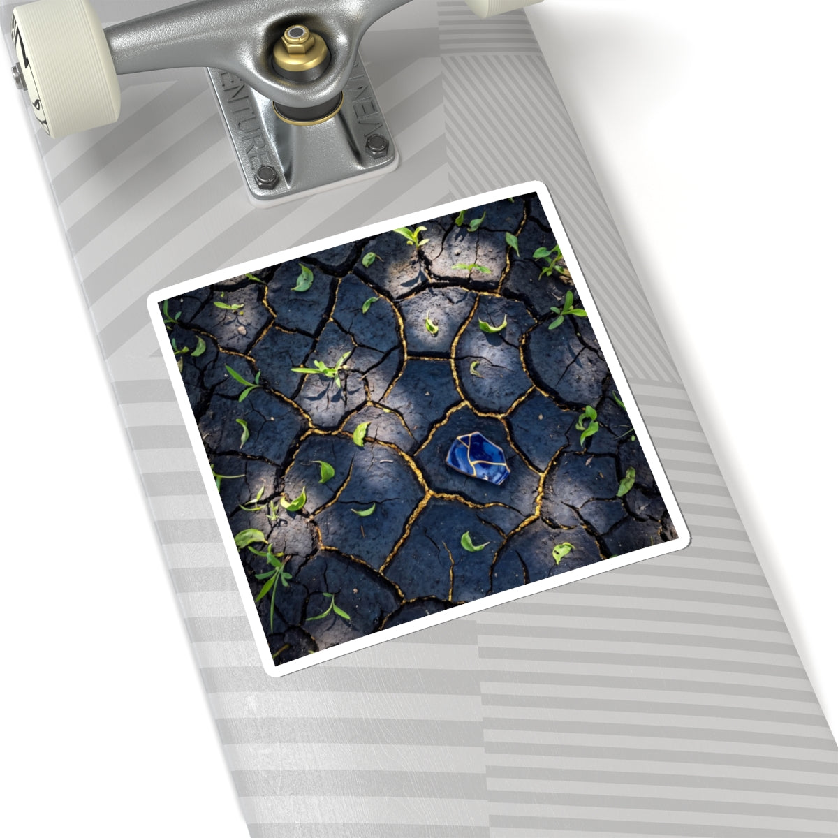 Dappled Cracked Earth Sticker - Dark Japandi Datsuzoku Art Print