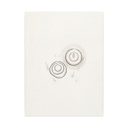 River Stones Canvas Art | Winter Japandi Minimal Line Art