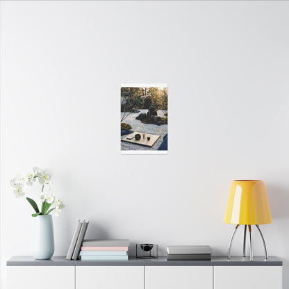 Zen Tea Ceremony in Golden Hour | Karesansui Canvas Art