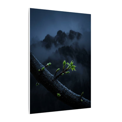 Moonlight Mountain Mist Canvas Art - Dark Japandi Kanso