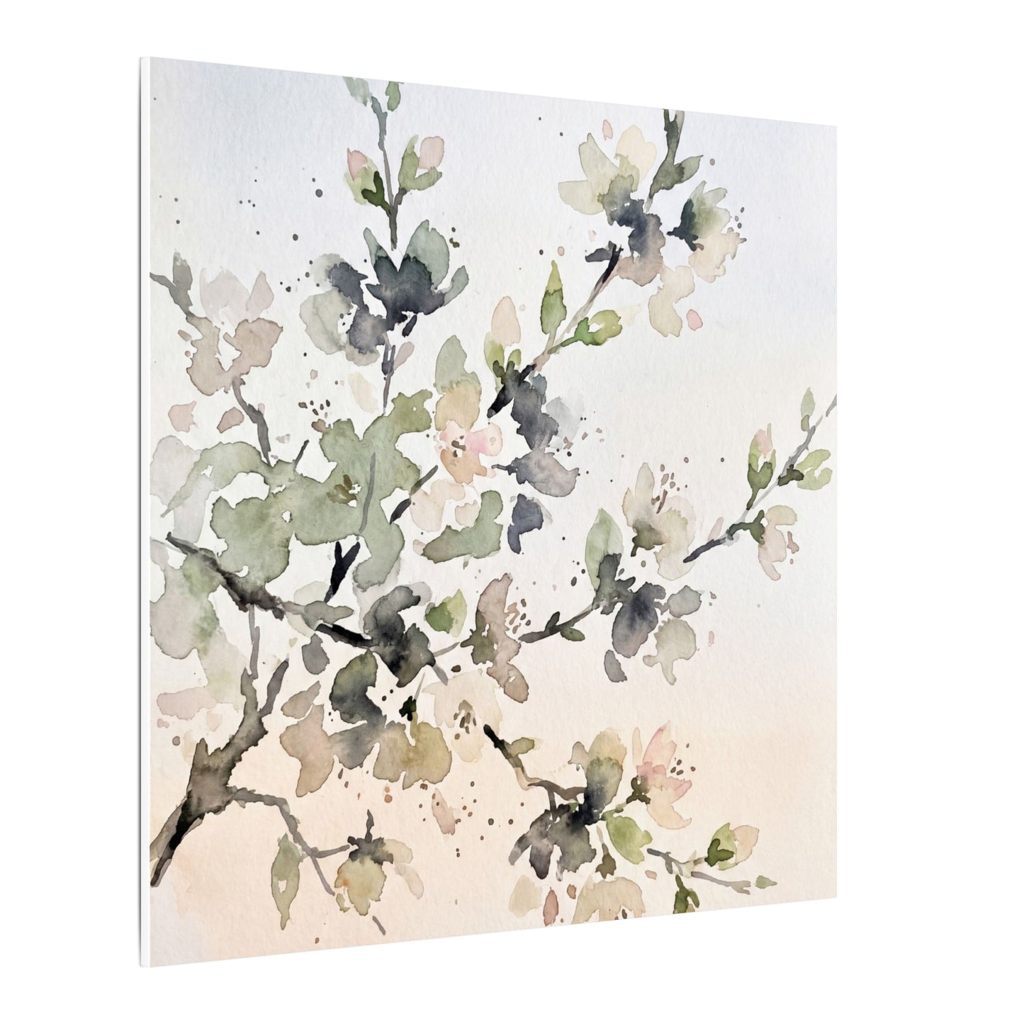 Cherry Blossom Watercolor Canvas Art | Elegant Japandi Art