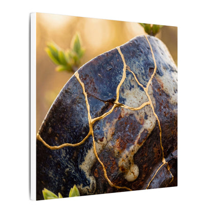 Fukinsei Rust Patina Canvas Art - Kintsugi Gold Repair