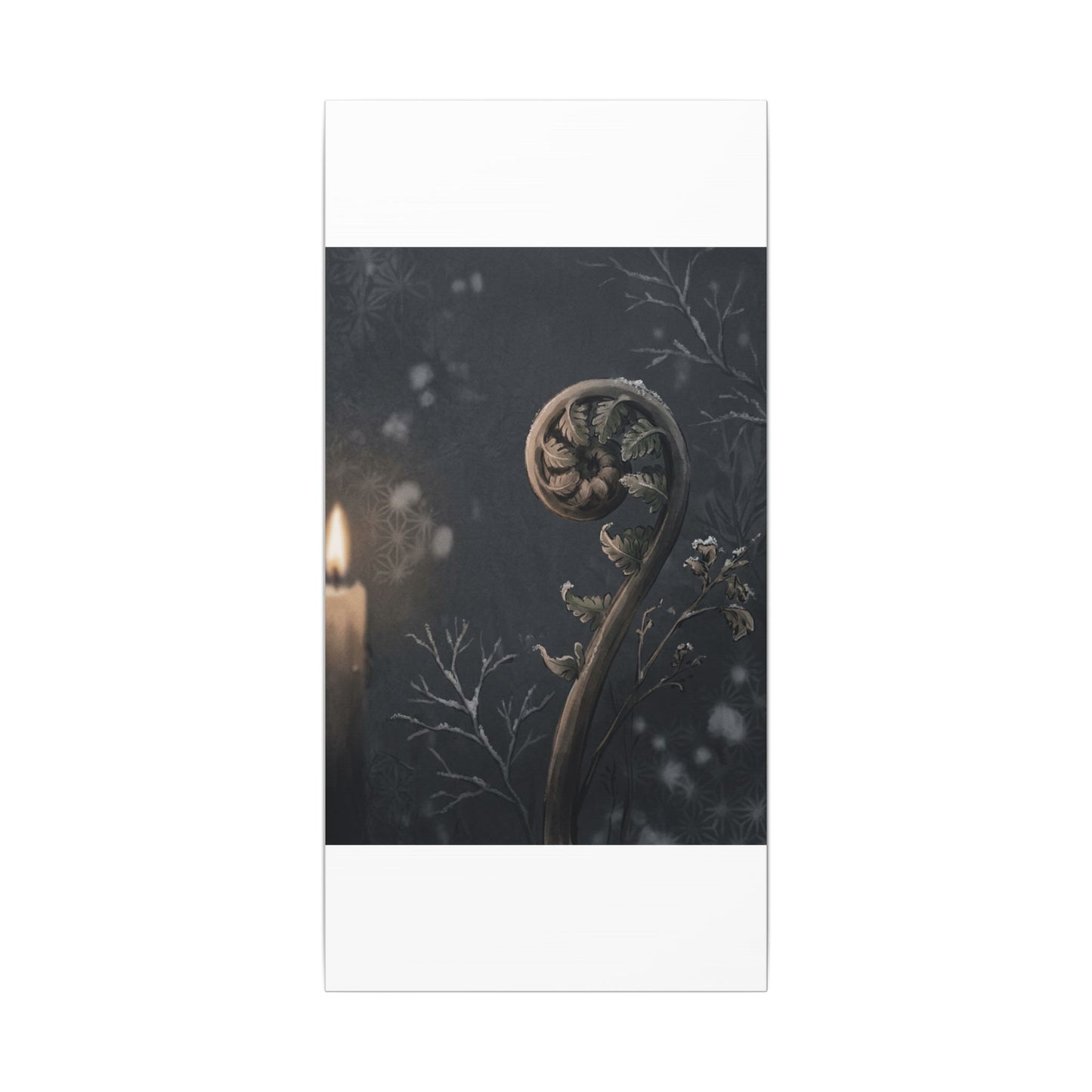 Candlelight Fern Unfurling Canvas Art - Japandi Ma