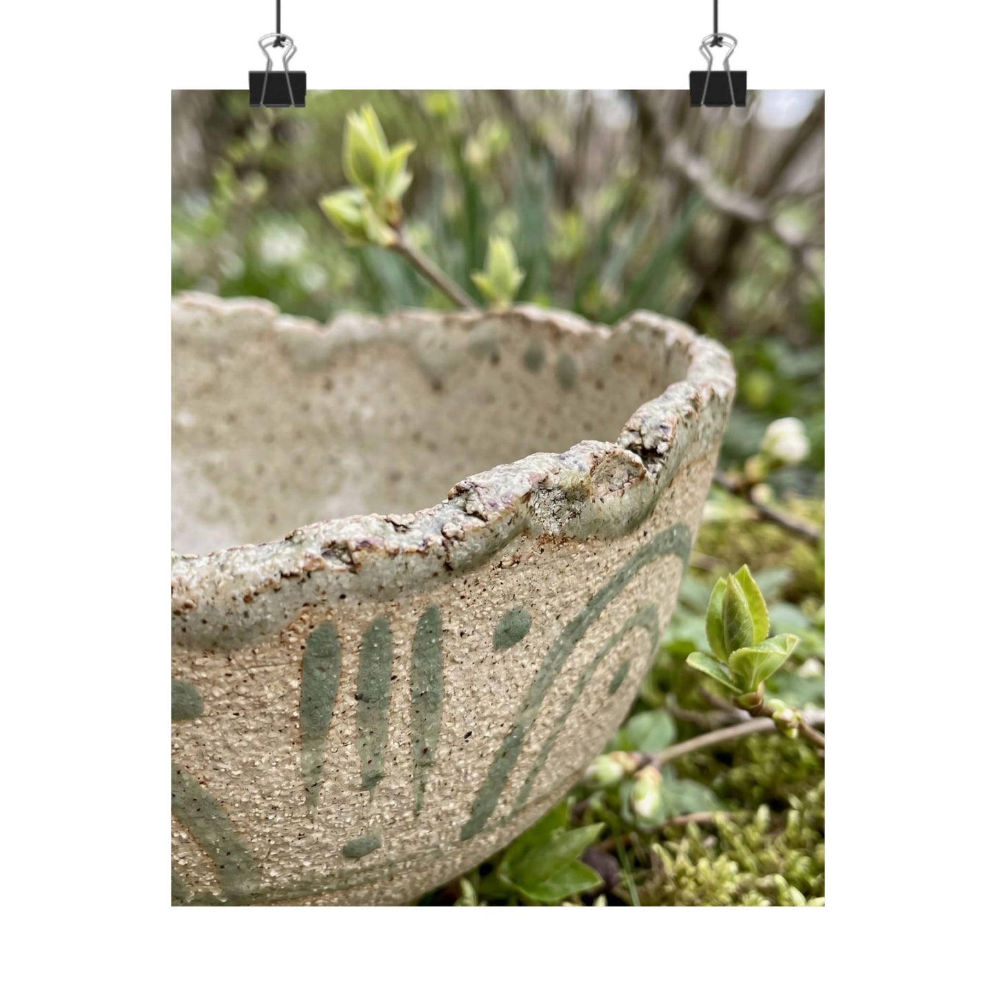 Ceramic Bowl Japanese Pattern Wall Art Print | Earthy Japandi Art