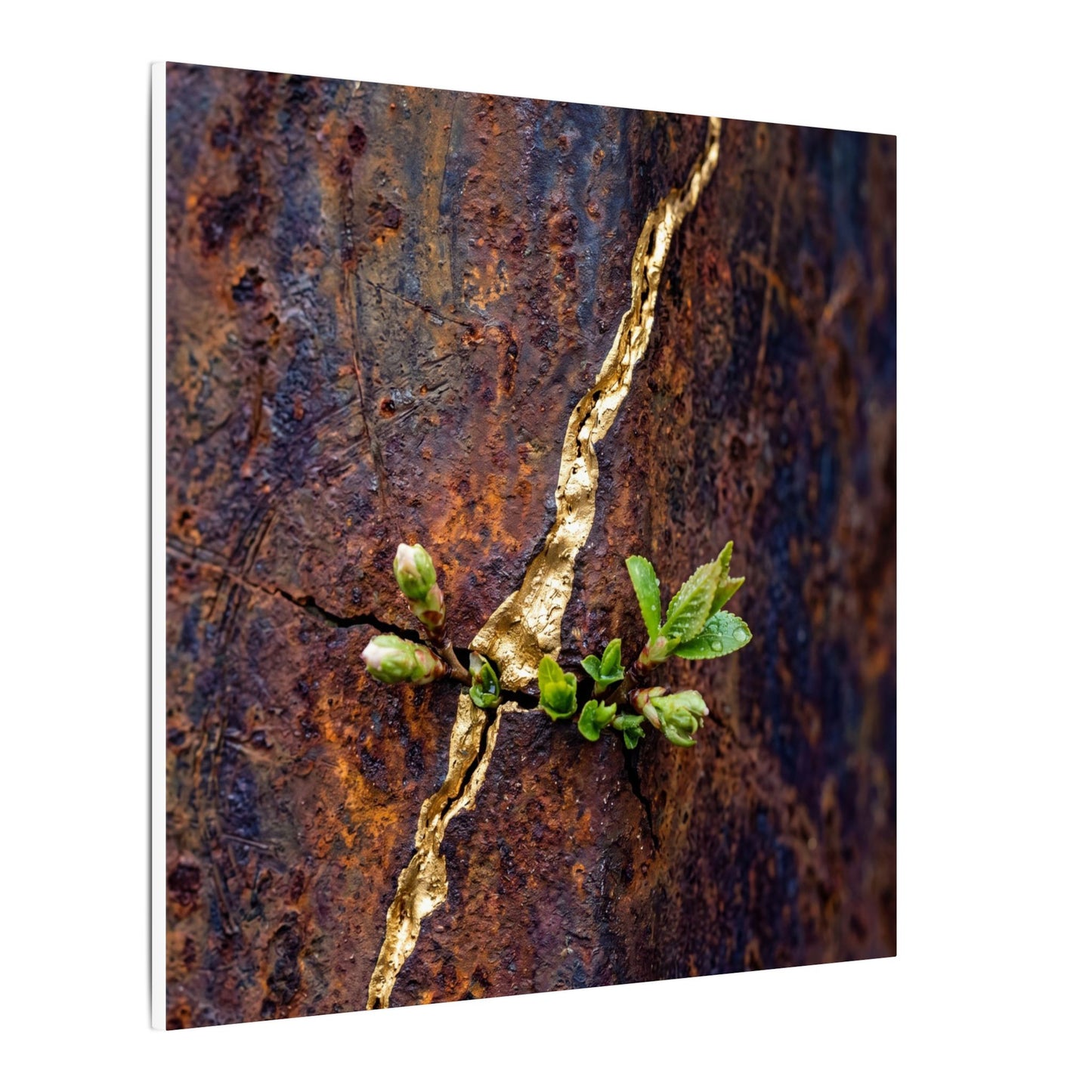 Overcast Rust Patina Canvas Art - Kintsugi Datsuzoku