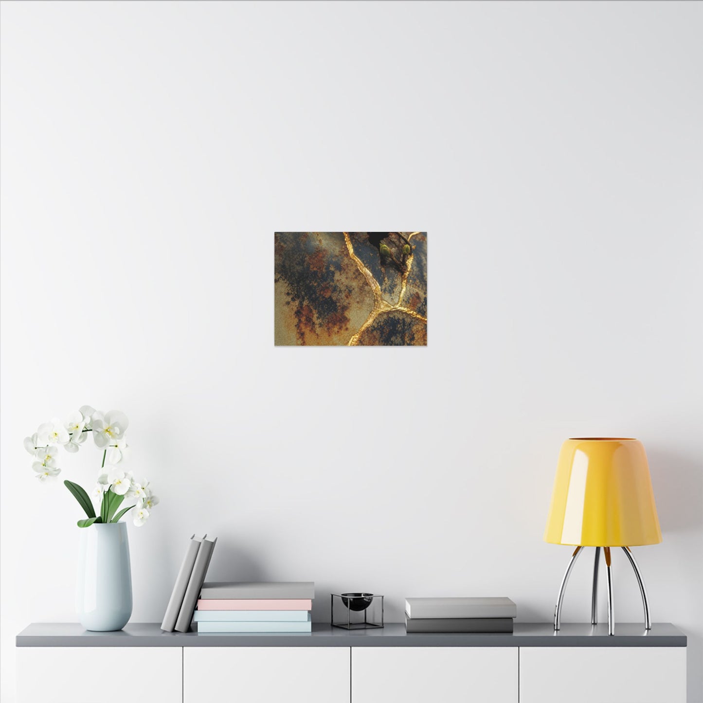 Datsuzoku Rust Patina Canvas Art - Kintsugi Crackle Gold