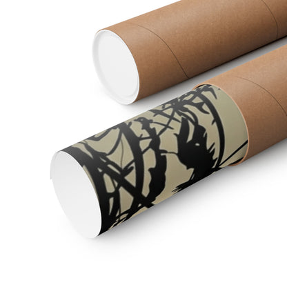 Golden Hour Shadow Play Wall Art Print - Japandi Mono No Aware