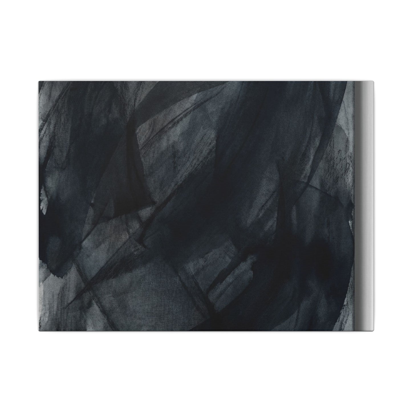 Deep Tones Dark Japandi Charcoal Canvas Art | Deep Tones Charcoal Ink Art Print