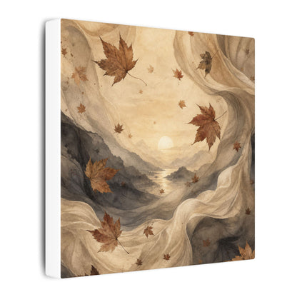 Autumn Silk Drape Watercolor Canvas Art | Earthy Decor