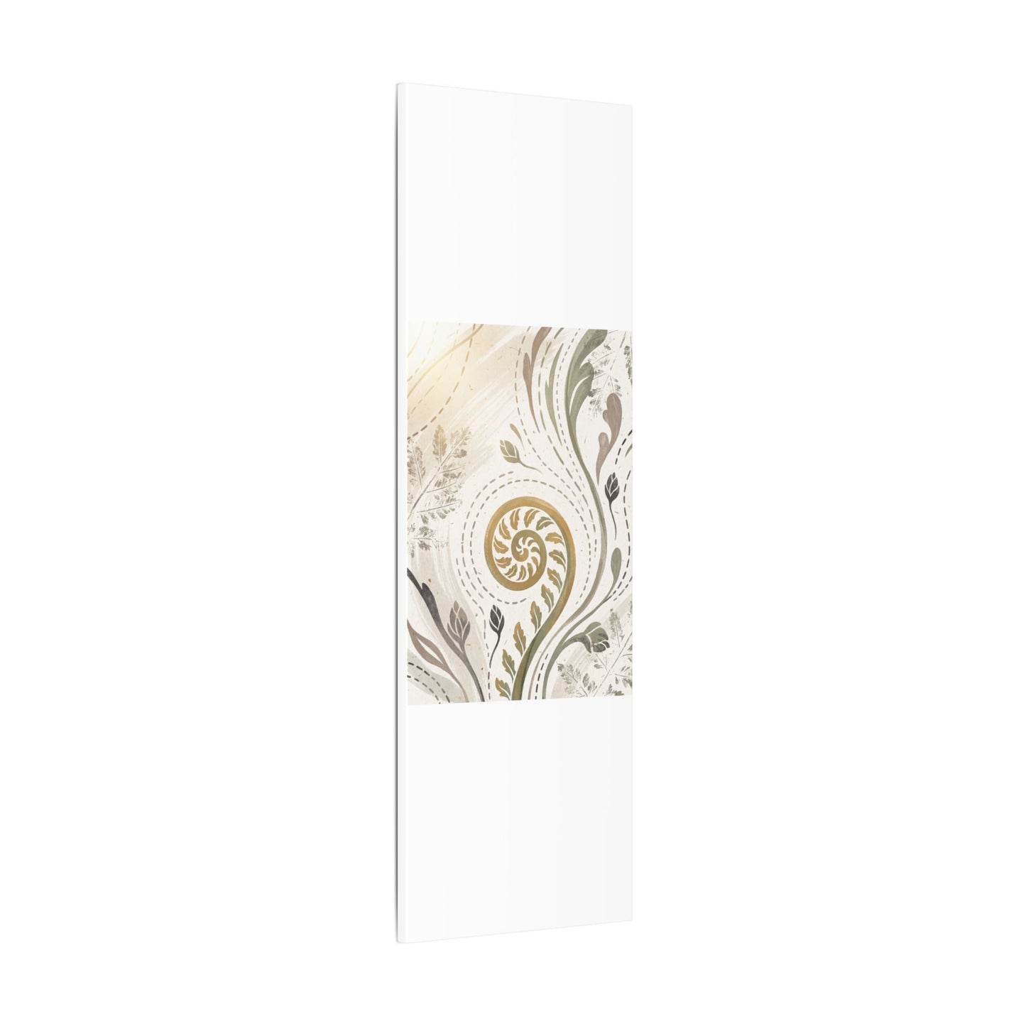 Japandi Fern Unfurling in Golden Hour | Japanese Pattern Canvas Art