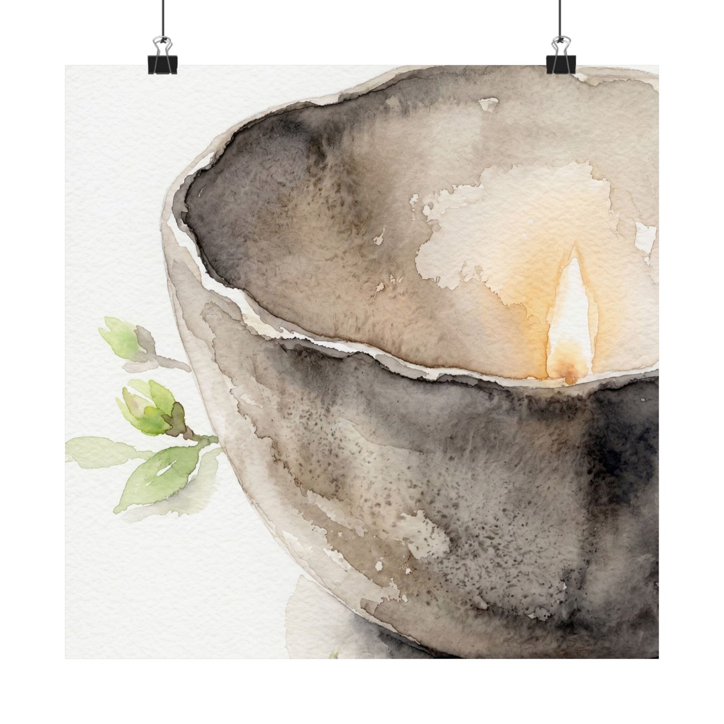 Spring Ceramic Bowl Watercolor Wall Art Print | Earthy Decor