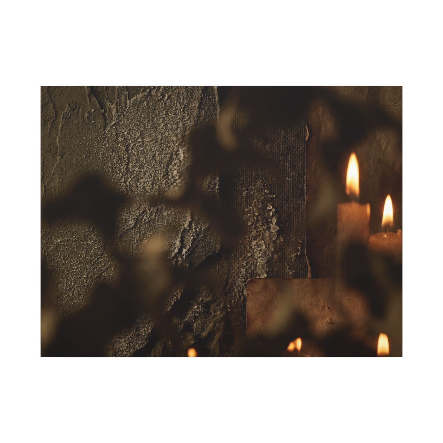 Shadow Play Dark Texture Canvas Art | Moody Dark Japandi Art
