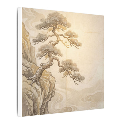 Winter Pine Tree Japanese Pattern Canvas Art | Elegant Decor
