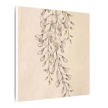 Japandi Wisteria in Golden Hour | Minimal Line Canvas Art