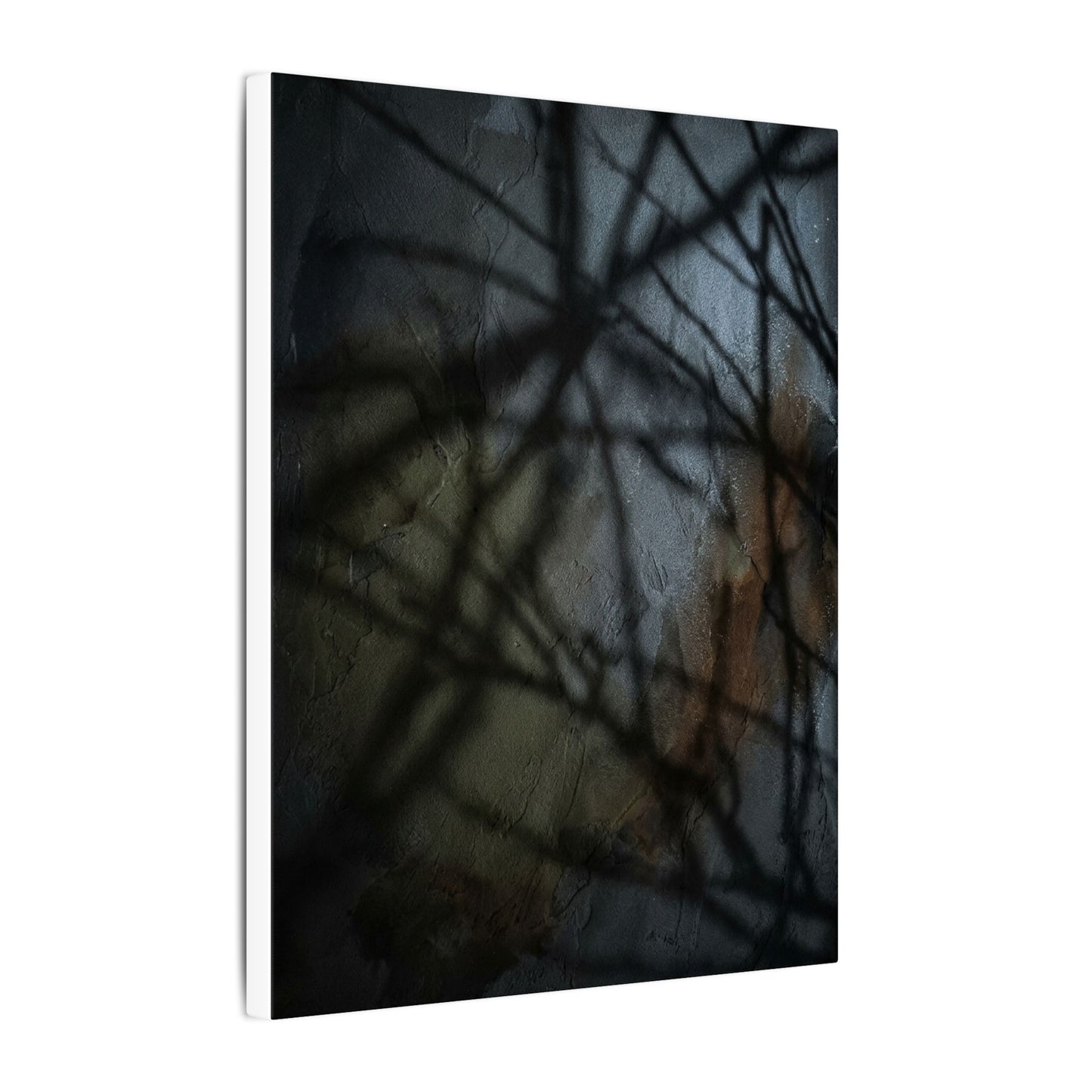 Shadow Play Dark Texture Canvas Art | Sophisticated Dark Japandi Art