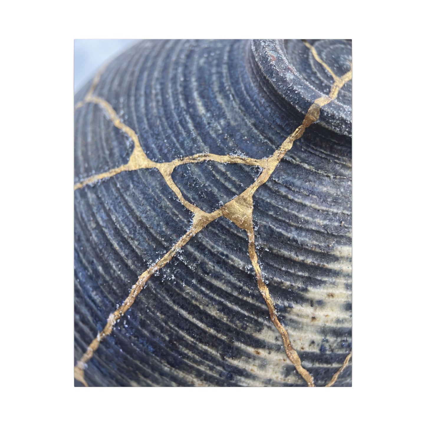 Shibui Water Ripple Canvas Art - Kintsugi Gold Repair