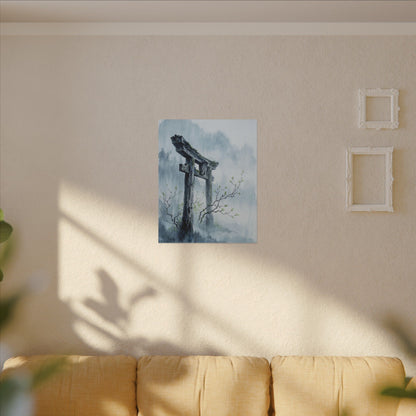 Torii Gate Canvas Art | Spring Zen Sumi E Art