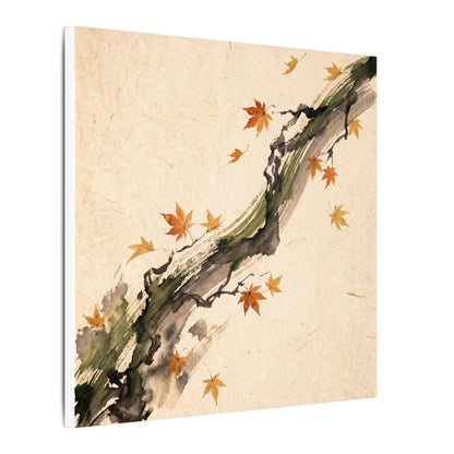 Ink Brushstroke Autumn Canvas Art | Zen Calm Design