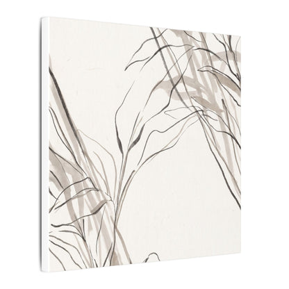 Neutral Shoji Screen Canvas Art - Minimal Line Japandi