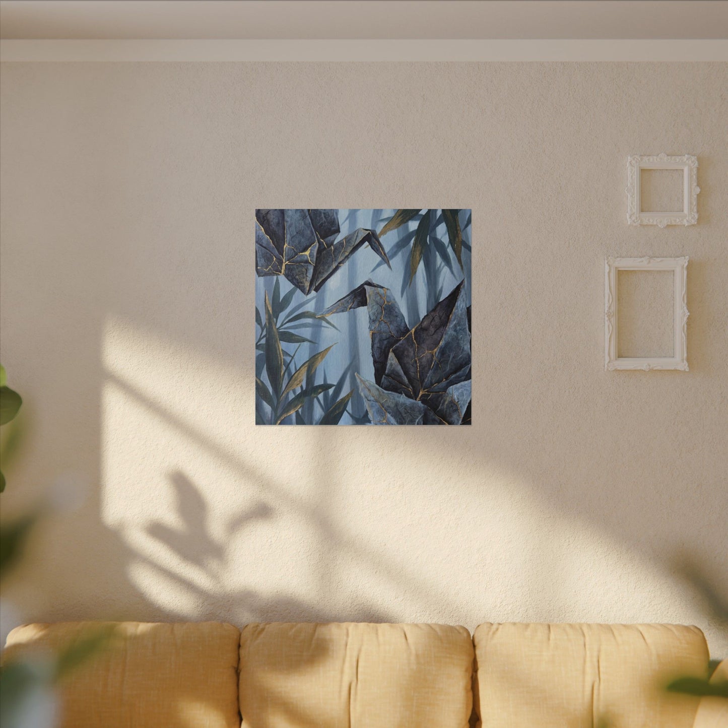 Paper Fold Canvas Art | Summer Kintsugi Crackle Gold Art