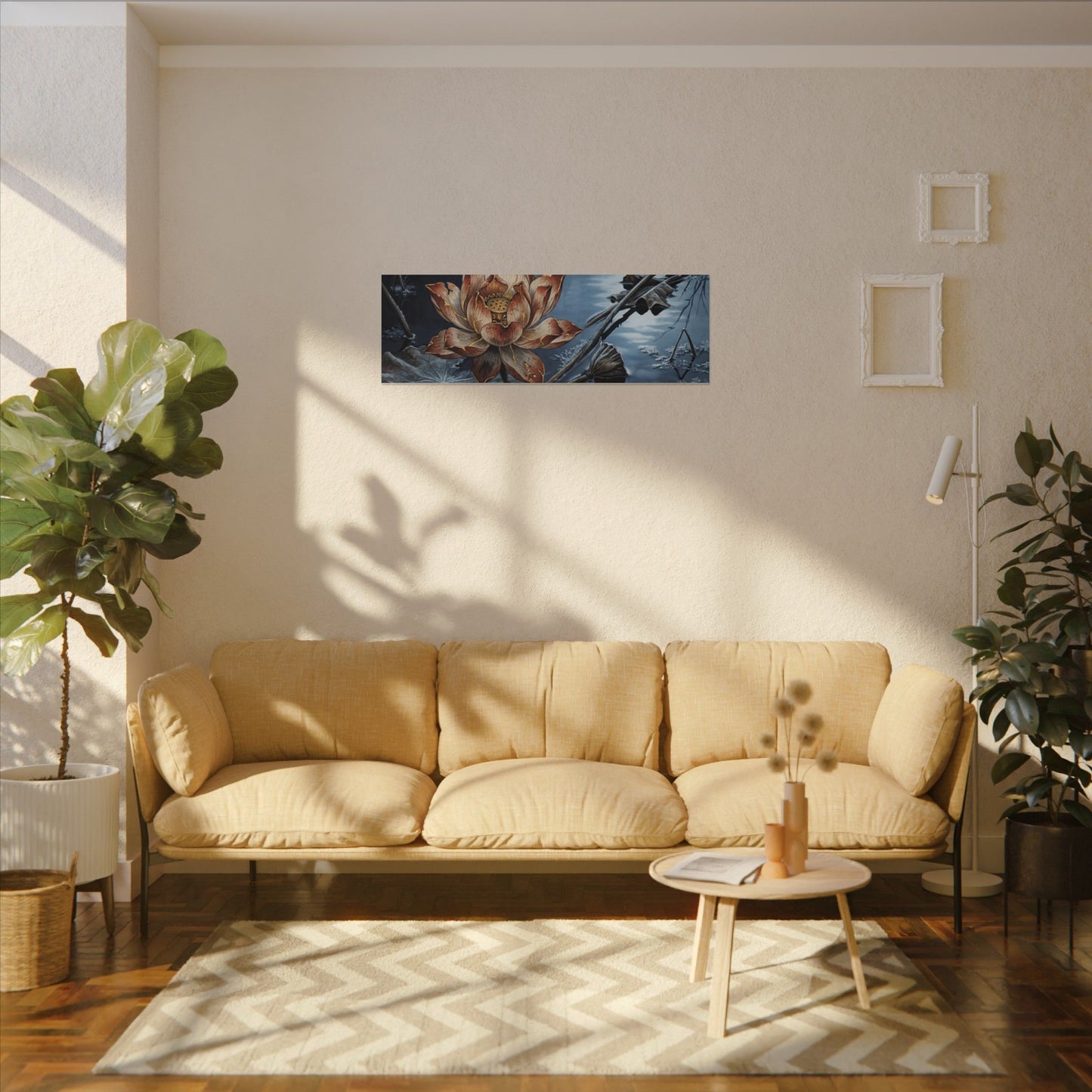 Winter Lotus Flower Broken Beauty Canvas Art | Healing Decor