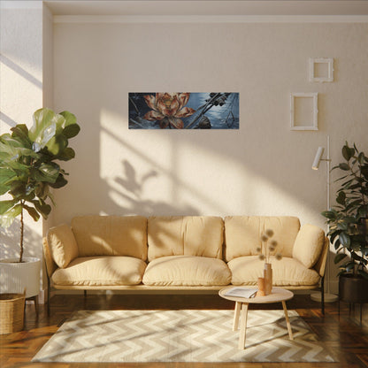 Winter Lotus Flower Broken Beauty Canvas Art | Healing Decor