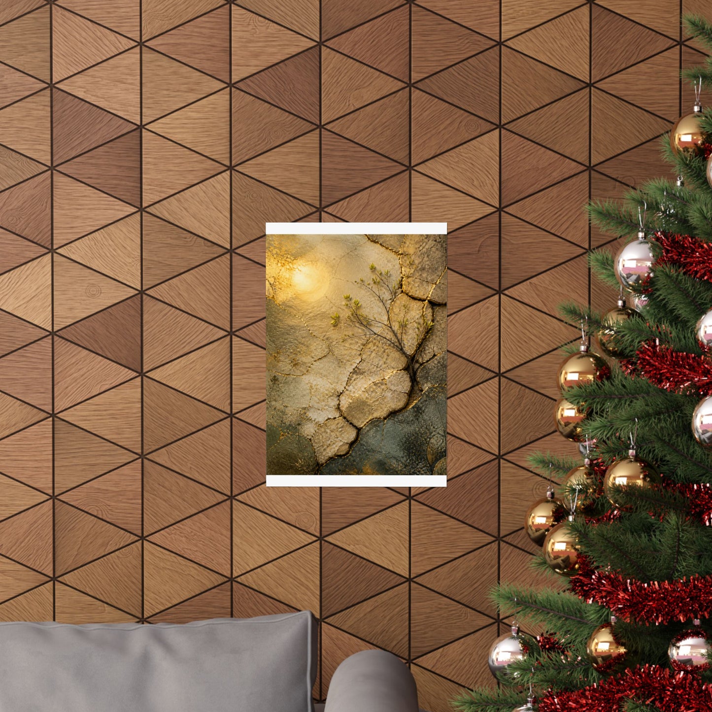 Cracked Earth Texture Wall Art Print | Earthy Japandi Art