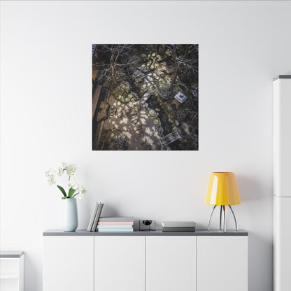 Moonlit Garden Japanese Pattern Canvas Art | Elegant Japandi Art