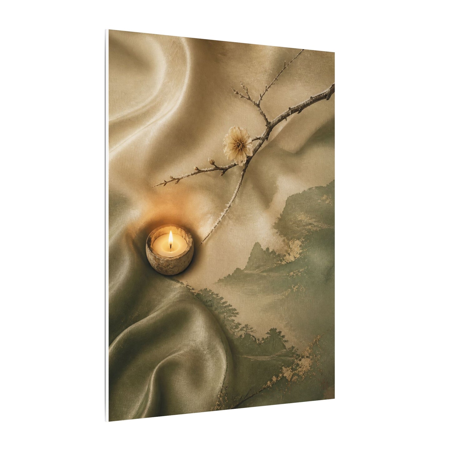Silk Drape Japanese Pattern Canvas Art | Warm Japandi Art