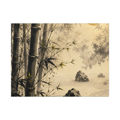 Peaceful Bamboo Grove Canvas Art - Karesansui Zen