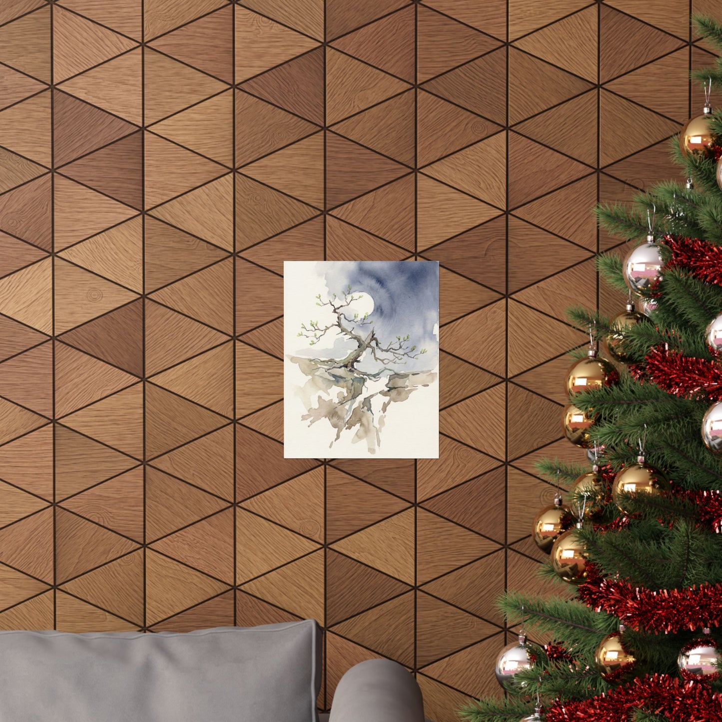 Pine Tree Spring Wall Art Print | Japandi Elegant Design