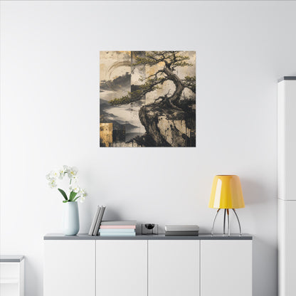 Golden Hour Pine Tree Canvas Art - Japandi Datsuzoku