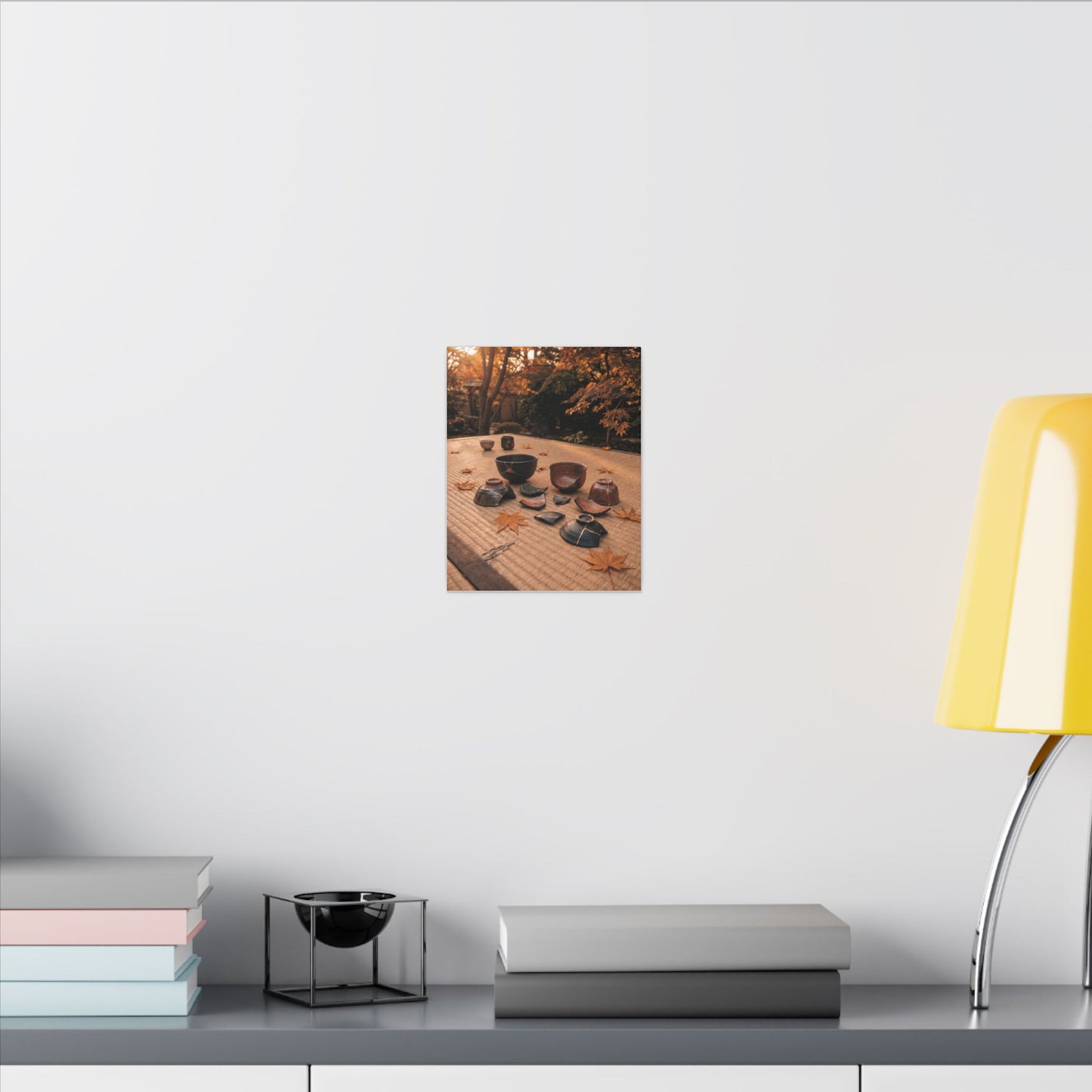 Golden Hour Tea Ceremony Canvas Art - Kintsugi Shibui