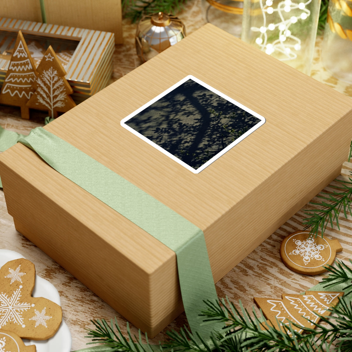 Dark Japandi Shadow Play in Dappled | Moody Minimal Sticker