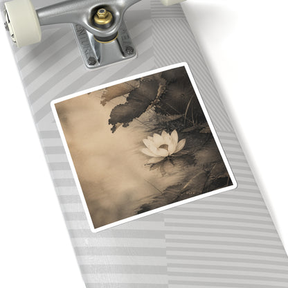 Ma Lotus Flower Sticker - Japandi Minimal Line