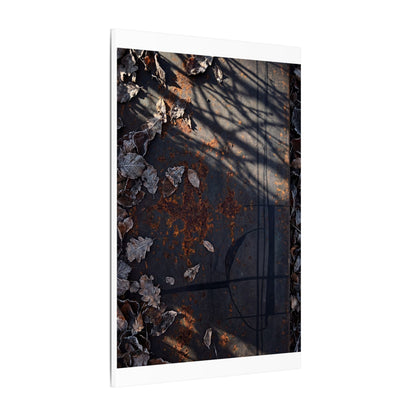 Shibui Rust Patina Canvas Art - Dark Japandi Charcoal Ink