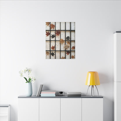 Japandi Shoji Screen in Overcast | Texture Canvas Art