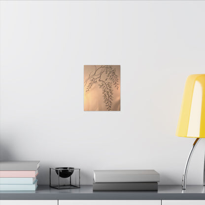 Japandi Wisteria in Candlelight | Minimal Line Canvas Art